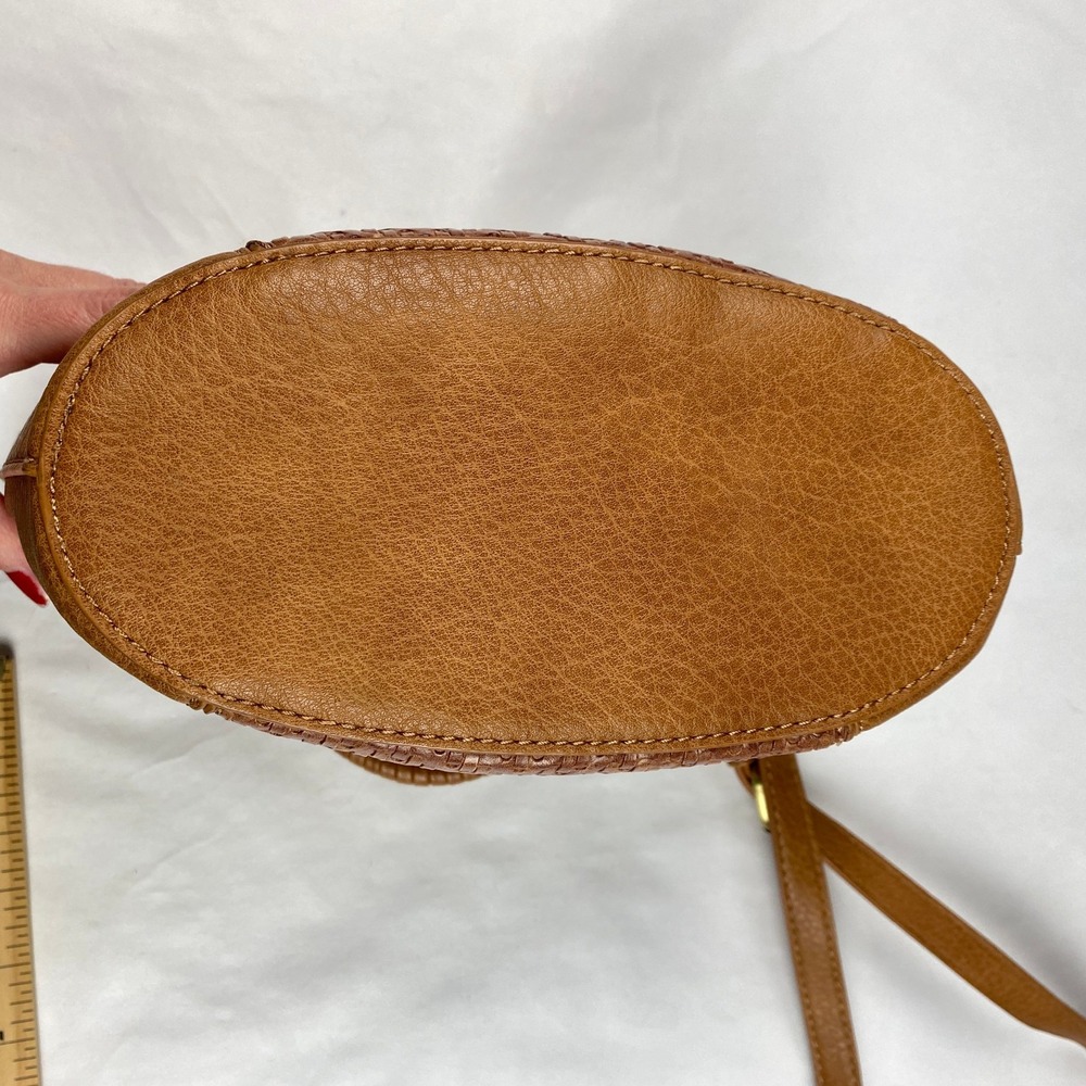 Anthropologie Tobacco Mini Crossbody Purse Brown Textured - Picture 7 of 16